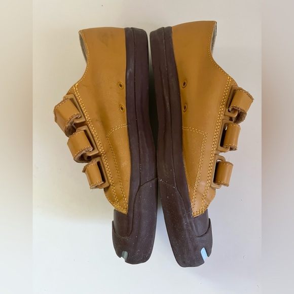 Jack Purcell Converse Leather Sneakers with straps US size 8 Gold Brown - Picture 3 of 15